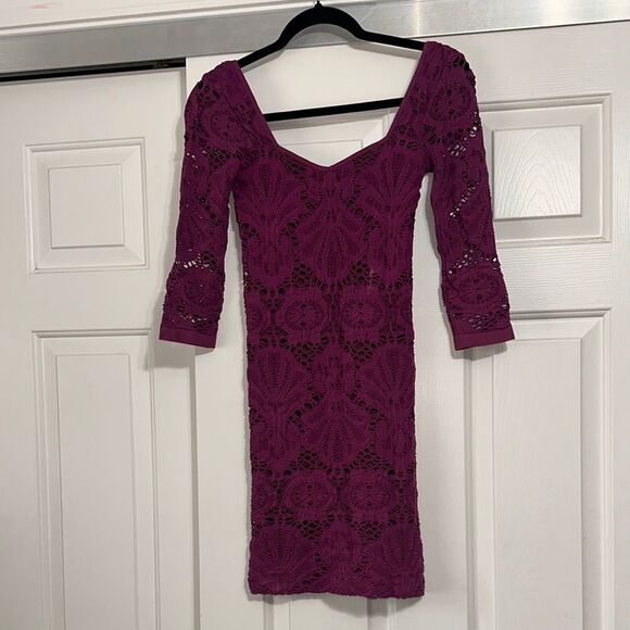 INTIMATELY FREE PEOPLE Purple Lace Body Con Dress - Picture 1 of 4